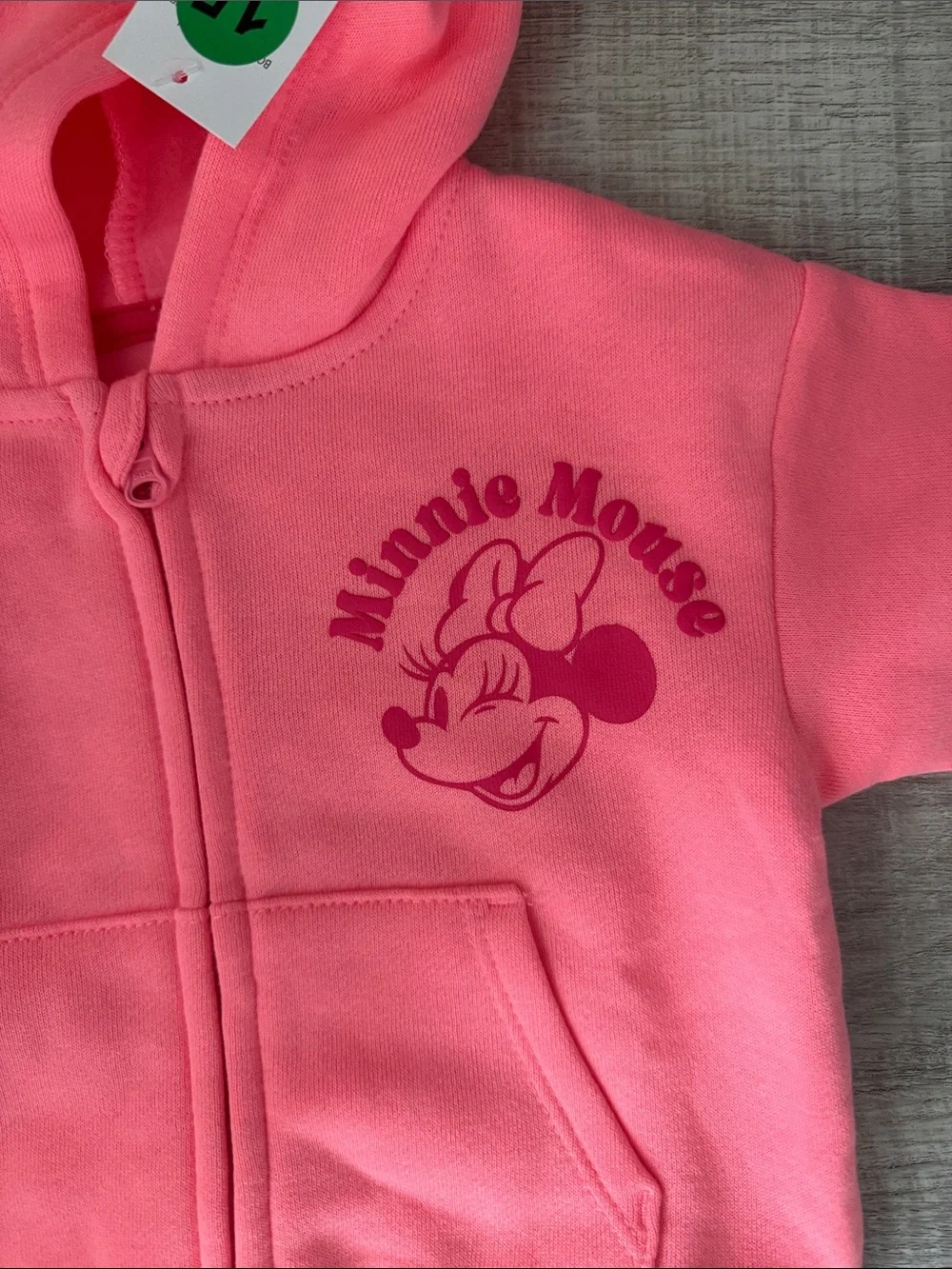 Disney Pink Minnie Mouse Hooded Zip Sweatshirt for Kids